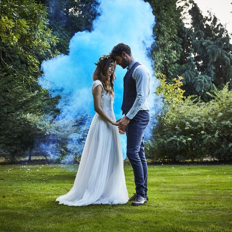fumigene inspiration thème mariage bleu pronupsims